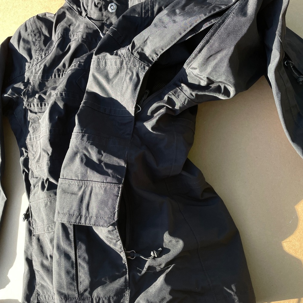 The North Face HyVent Jacket Womens Small Black Hiking Ski Detachable Hood Vents - Picture 2 of 10